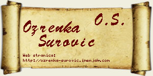Ozrenka Surović vizit kartica